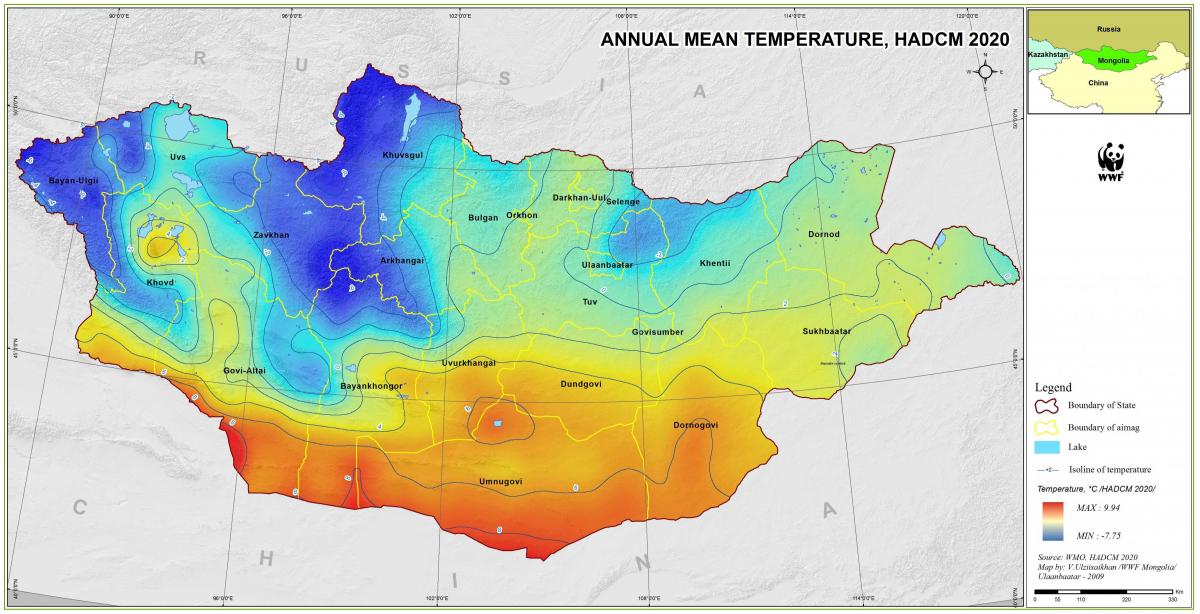 mappa della Mongolia clima 