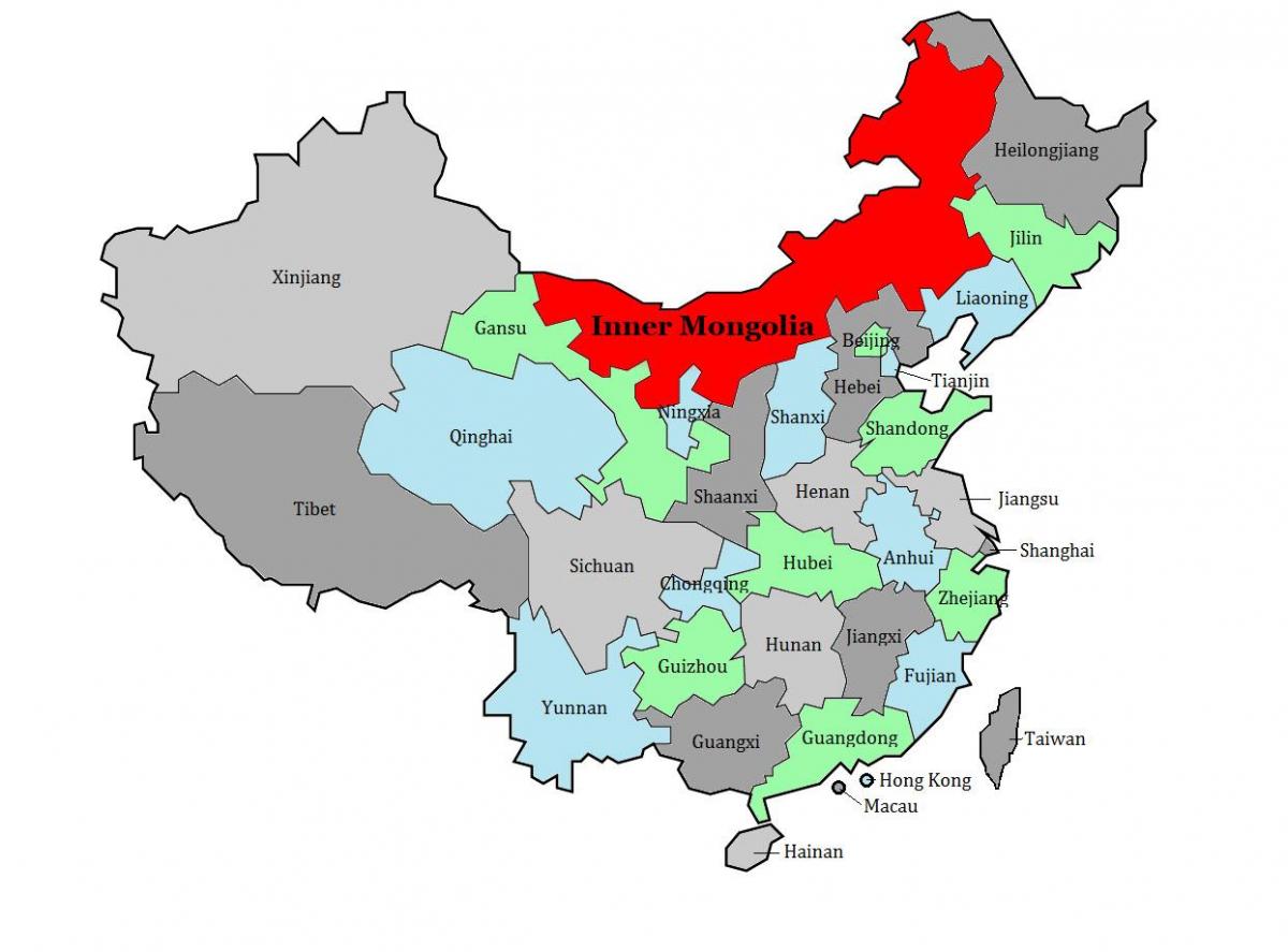 mappa della Mongolia regione