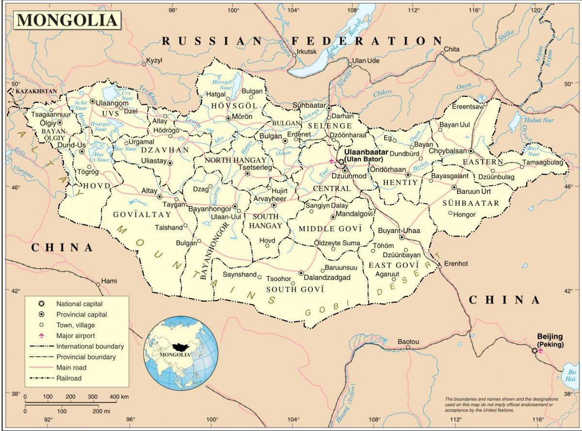 Mongolia paese mappa