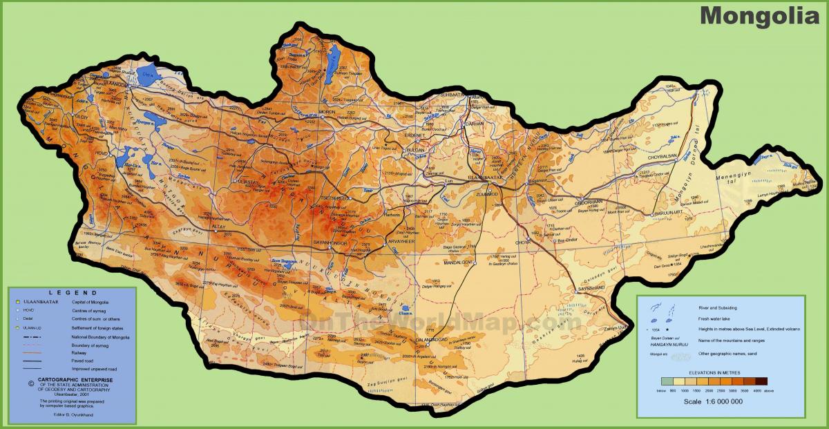 Mongolia posizione sulla mappa