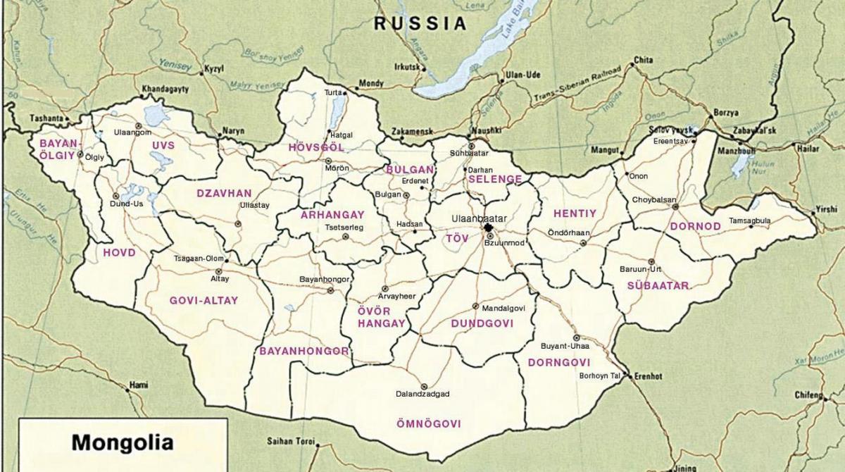 mappa di steppe della mongolia