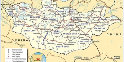 Mongolia mappa turistica