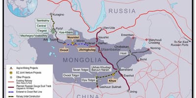 Mongolo ferroviaria mappa